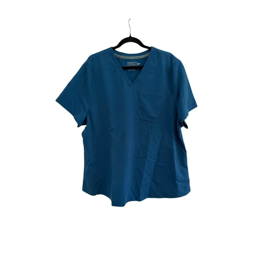 NWT Fabletics Scrub Set Vital Top/Ion Pant Womens 2X/Tall Caribbean Blue READ - Picture 6 of 16